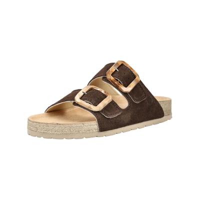 Pantolette ROHDE "Rohde Pantoletten Veloursleder", Damen, Gr. 42, mocca, Veloursleder, Schuhe Pantolette
