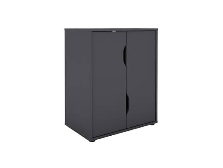 byLIVING Aktenschrank Belfast, 2 Türen, viel Stauraum, Melamin Anthrazit B 60, H 76,5, T 37 cm