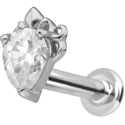 14 Karat Gold Labret mit Innengewinde MOISSANIT-TROPFEN