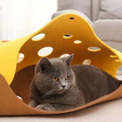 Inspire Essentials CozyTunnel Modular Felt Cat Tunnel And Hideaway Play Nest b 23.62 11.81 Inches