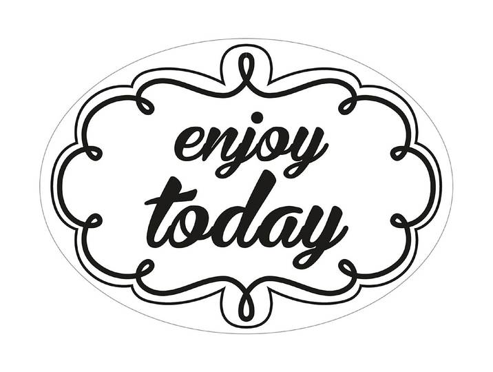 Rayher Kautschuklabel Enjoy Today Oval 5.5 × 4 cm