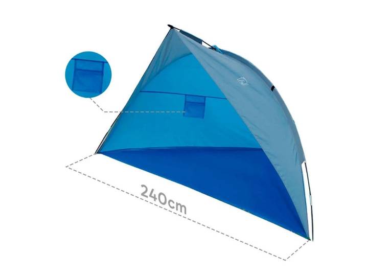 Sport-Knight® Badespielzeug Reise-Strandmuschel, UV-Schutz, Spannleine, Camping, Festival, Angeln