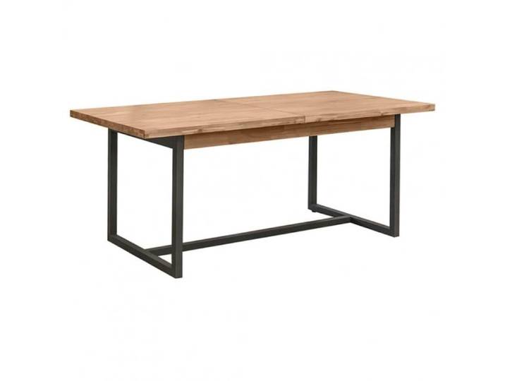 Table de repas extensible 180/220 cm bois d'acacia et métal - MAYBEL