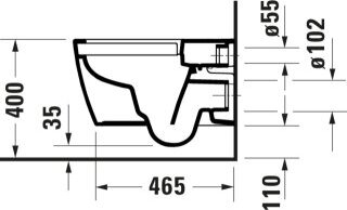 DURAVIT 2518092000 ME by Starck WWC TS 540mm,HygFl.,Riml