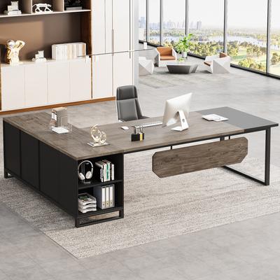 BLUEBELL "70.8"" Executive Desk with 55"" File Cabinet, Modern L Shaped Computer Desk with Storage Shelves and Cabinet"