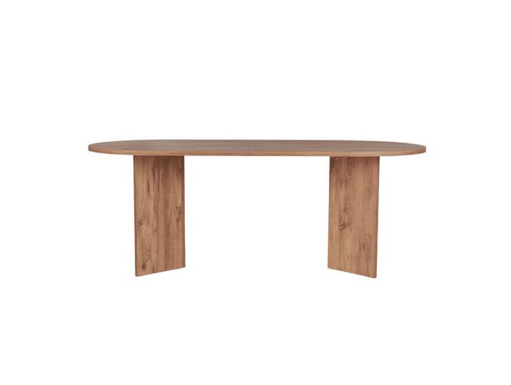 Calicosy Esstisch mit ovaler Tischplatte L200 cm 90/200/75 cm, Kieferfarben, 90x75x96 cm, Esszimmer, Esstische