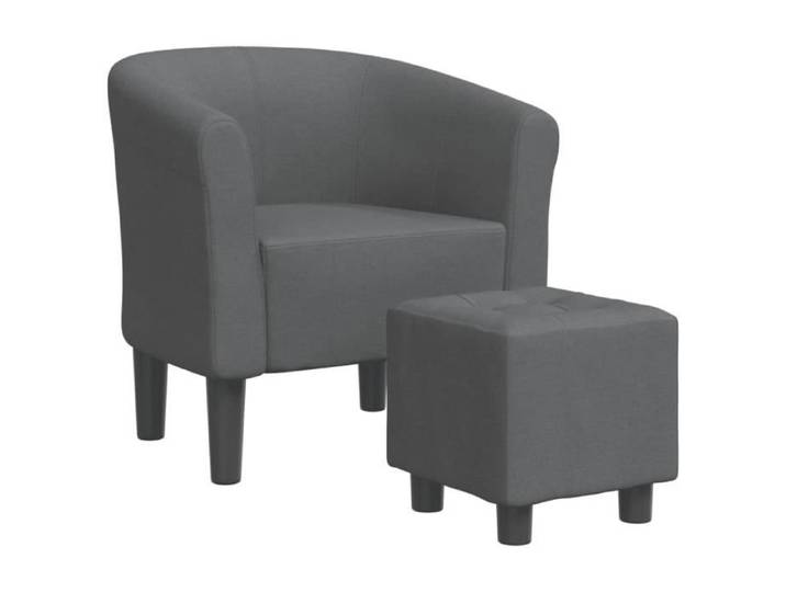 Fauteuil cabriolet - ASHATA - LIZ7900786592252 - Gris foncé - Tissu - Repose-pied inclus