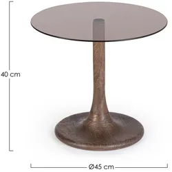 Beistelltisch Aberdeen Mangoholz, modern rundes Design, braun bernsteinfarben, Ø 45 cm