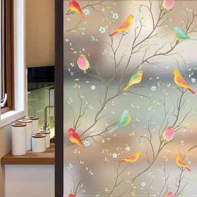 Retailers Go Opaque Privacy Window Film With Static Cling, Decorative Bird Decals & Frosted Glass Stickers For Home pure Frosted 90x200cm
