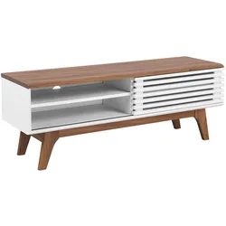 TV-MÖBEL Weiß, DunkelbraunTOLEDO 35/117/44 cm