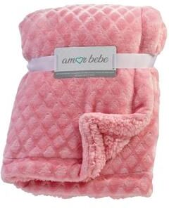 Amor Bebe Diamond Plush Sherpa Baby Blanket