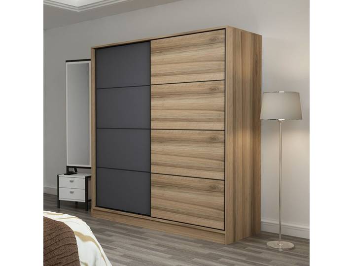 Kleiderschrank Uyumak natur Melamin B 180 cm - Kleiderschrank