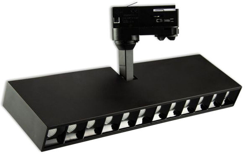 Isoled 3-Ph Raster-Schienen-Strahler, 35w, 45°, Schwarz Matt, Warmweiß