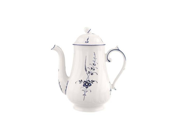 Villeroy & Boch Kaffeekanne Vieux Luxembourg weiß-blau 1,3 l, Weiß, Blau, Keramik, Rund, Geschirr, Kannen & Karaffen, Kaffeekannen & Thermoskannen
