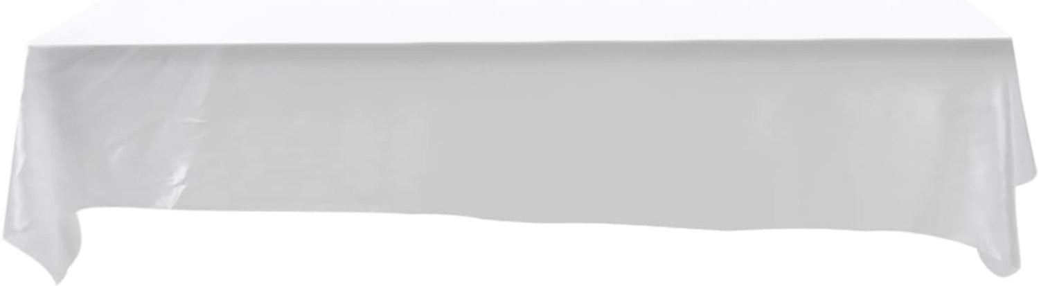 Wit kreukvrij rechthoekig tafelkleed van 100% polyester, B/D: 145 x 320 cm