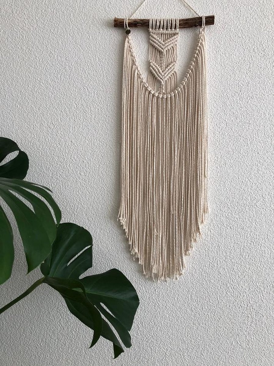 Macrame wandkleed Meyan muurdecoratie ecru