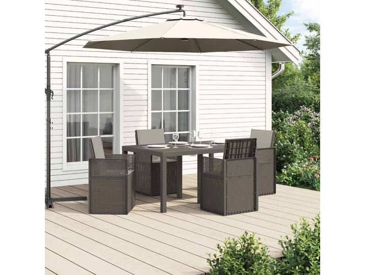 vidaXL Garten Essgruppe 5 stk. Hellgrau PP
