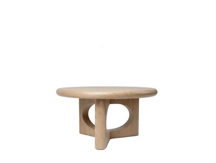 Table basse ronde en chêne de 80 cm