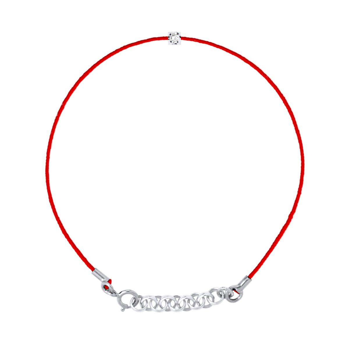 Diamond Bracelet Solitaire 0030 Cts Nylon Red 925