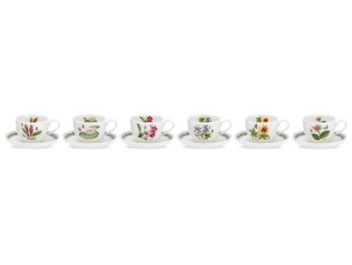Portmeirion Exotic Botanic Garden Teetasse und Untertasse, 200 ml, 6 Stück