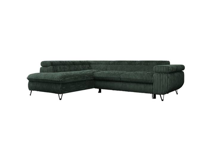 ECKSOFA PEDRO L Grün Cord - Links Seite