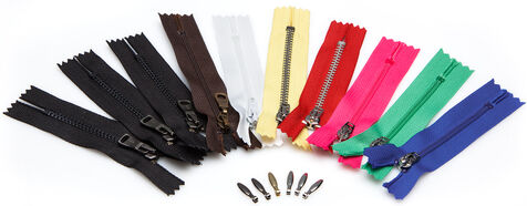 Reißverschlüsse im Vorratspaket "XS", Länge 5 - 10 cm, 10 Stück