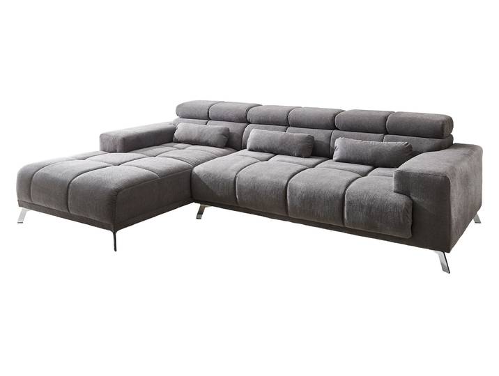 Ecksofa grau elektrisch ausfahrbar 285 cm - OT links - SPEED