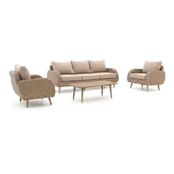 Intenso Suzzara/ROUGH-K Sessel-Sofa Lounge-Set 4-teilig