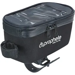 Oberrohrtasche, wasserabweisend, mit Smartphone-Fach für Smartphones bis 5,5", Volumen: 1 Liter, Farbe: schwarz