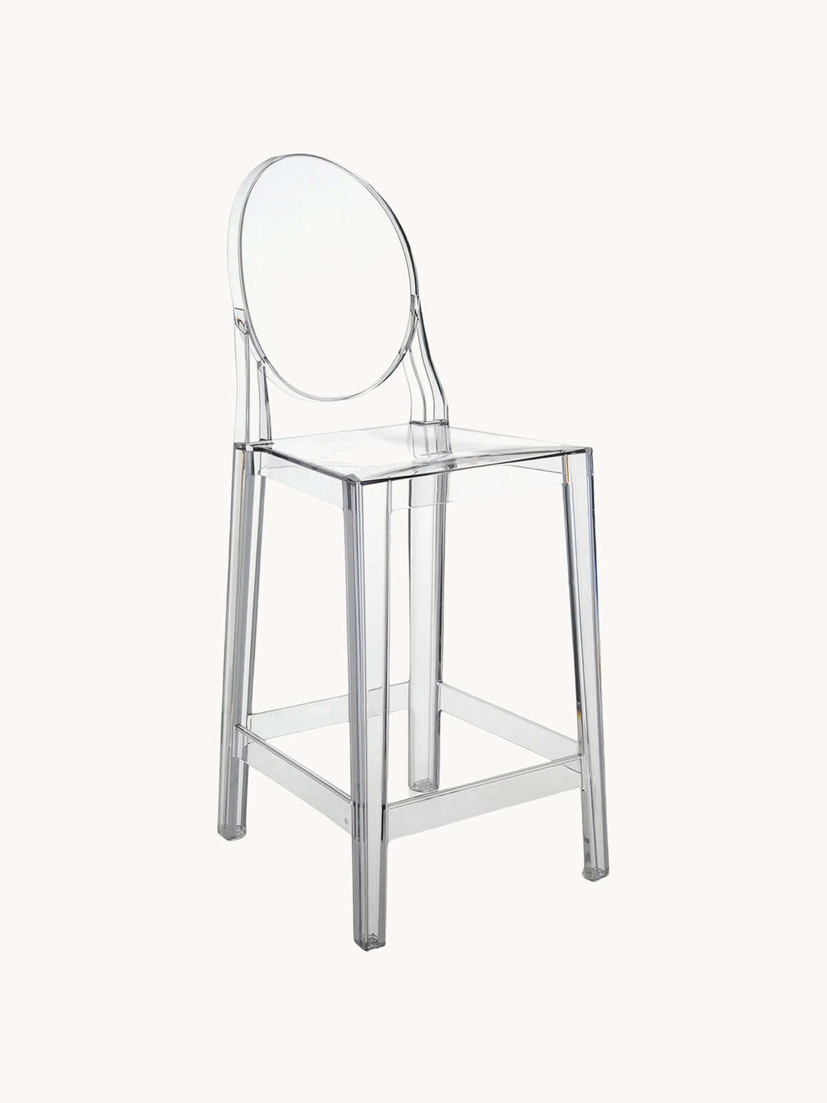 Kartell One More Barkrukken voor volwassenen, 2-delig, zwart met kunststof frame