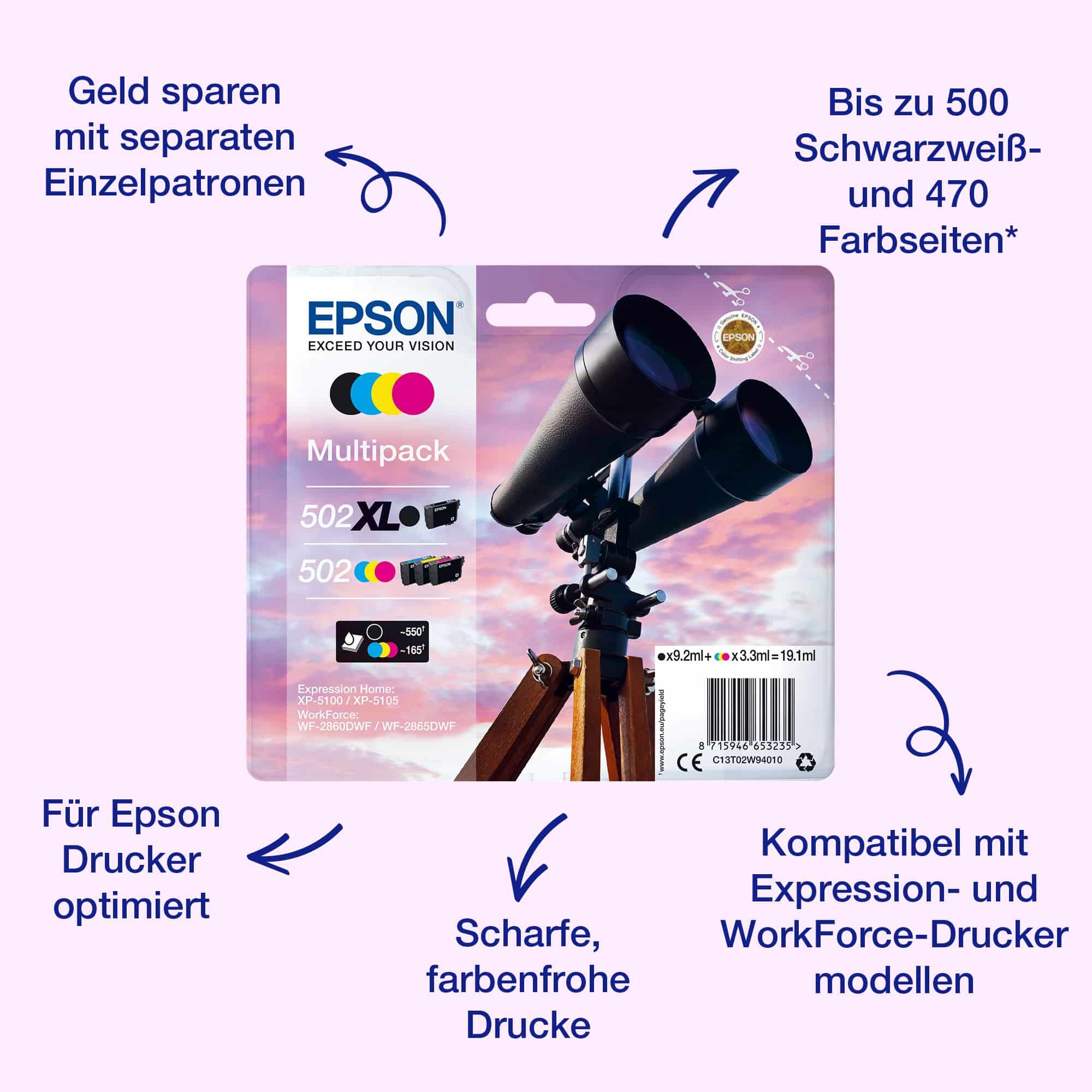 Epson 502 C13T02V44010 originale Gelb 3,3 ml