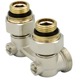 Caleffi System Hahnblock 1/2` x 3/4` Eckform Winkel Heizkörper Anschluß Heizung
