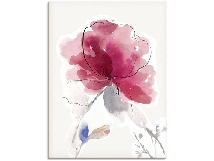 Leinwandbild ARTLAND Rosige Blüte II. , pink (farbe bild(er): pink), B:30cm H:40cm, Bilder, Leinwandbild, auf Holzrahmen gespannt