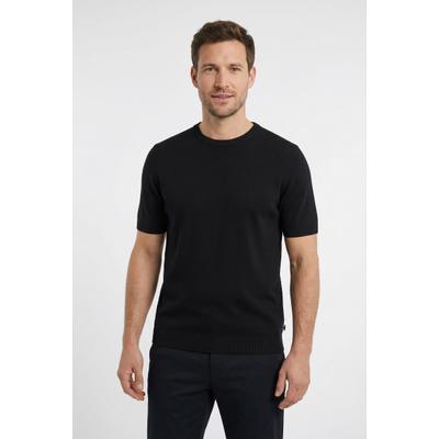 T-Shirt OLYMP, Herren, Gr. XXL, schwarz, Strick, Obermaterial: 50% Baumwolle, 50% Lyocell, regular fit normal, Rundhals, Rippbündchen, Shirts T-Shirt, Rundhals, Strick, normale Passform