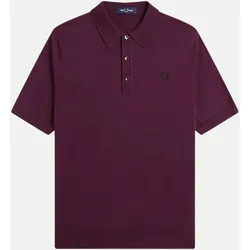 Strick-Poloshirt Violett XL