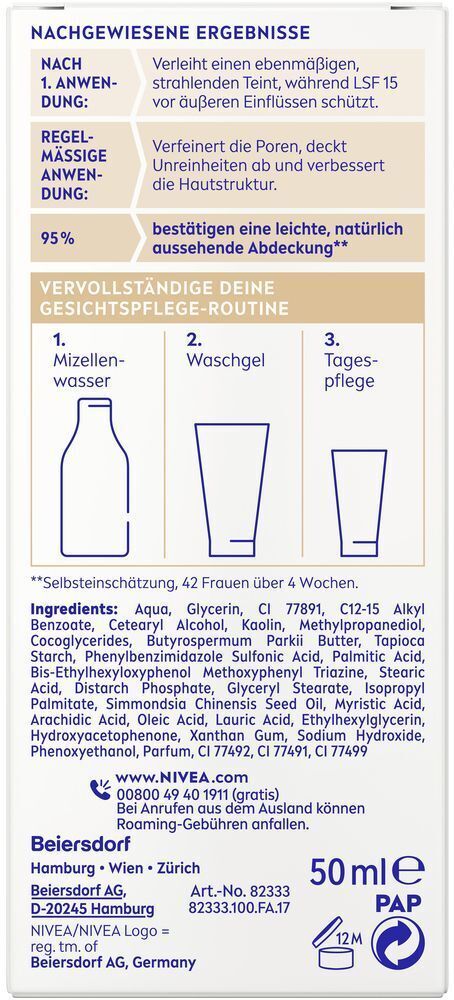 Nivea 5in1 BB Tagespflege Heller Hauttyp LSF 15 50ml x2 2x50 ml