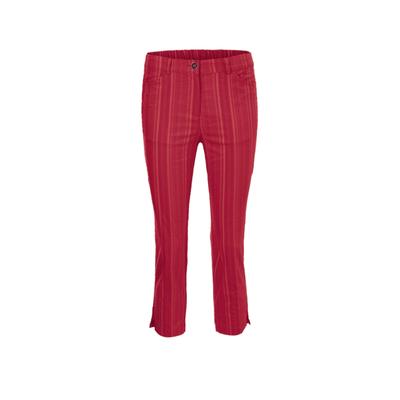 Caprihose GOLDNER "Verkürzte Strukturhose in elastischer Ware", Damen, Gr. 44, N-Gr, rot, Obermaterial: 45% Elastomultiester ELE. 44% Baumwolle CO. 7% Viskose CV. 4% Polyester PES., normal, Hosen Caprihose, perfekter Sitz mit viel Komfort