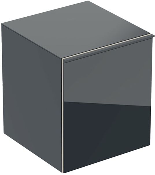 Geberit Acanto Seitenschrank 500618161 45x52x47,6cm, Glas schwarz - schwarz matt