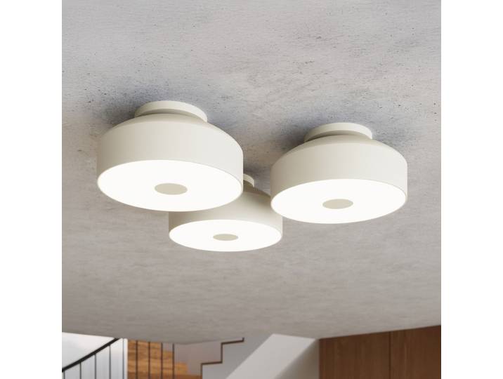 Plafonnier CLARO, beige, Ø 30 cm, métal, 4 x E27 - SOLLUX SOLLUX LIGHTING - Salon / séjour - À ampoule unique