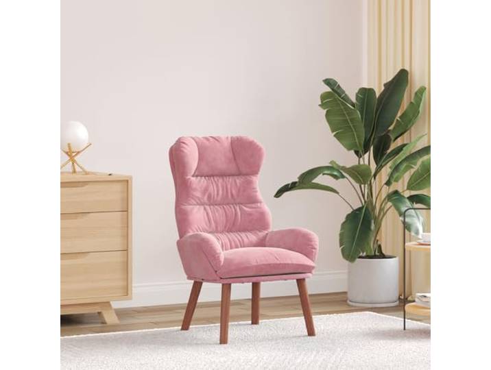 HEFZGDB Rosa Samt Relaxsessel Moderner Sessel mit Holzrahmen Ergonomisches Design Weiche Polsterung für Wohnzimmer und Lounge