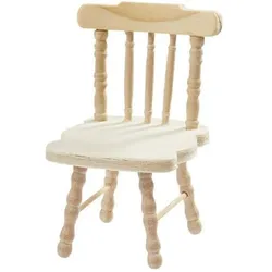 2x Hobby Fun, Miniaturen, Mini-Möbel Stuhl 4.5 x 5 x 7.5 cm, Natur