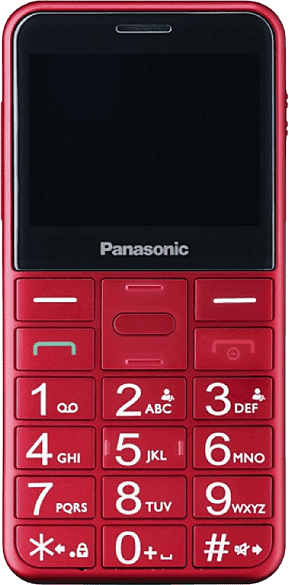 REACONDICIONADO Seminuevo Muy bueno Teléfono - Panasonic KX-TU155, Con Botones Físicos, 2.4", TFT LCD, Bluetooth, Linterna LED, Rojo