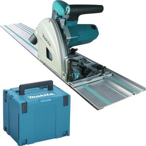 Makita Handkreissäge SP6000J1, Tauchsäge, 1300 W, Schnitttiefe bis 56mm, mit Führungsschiene