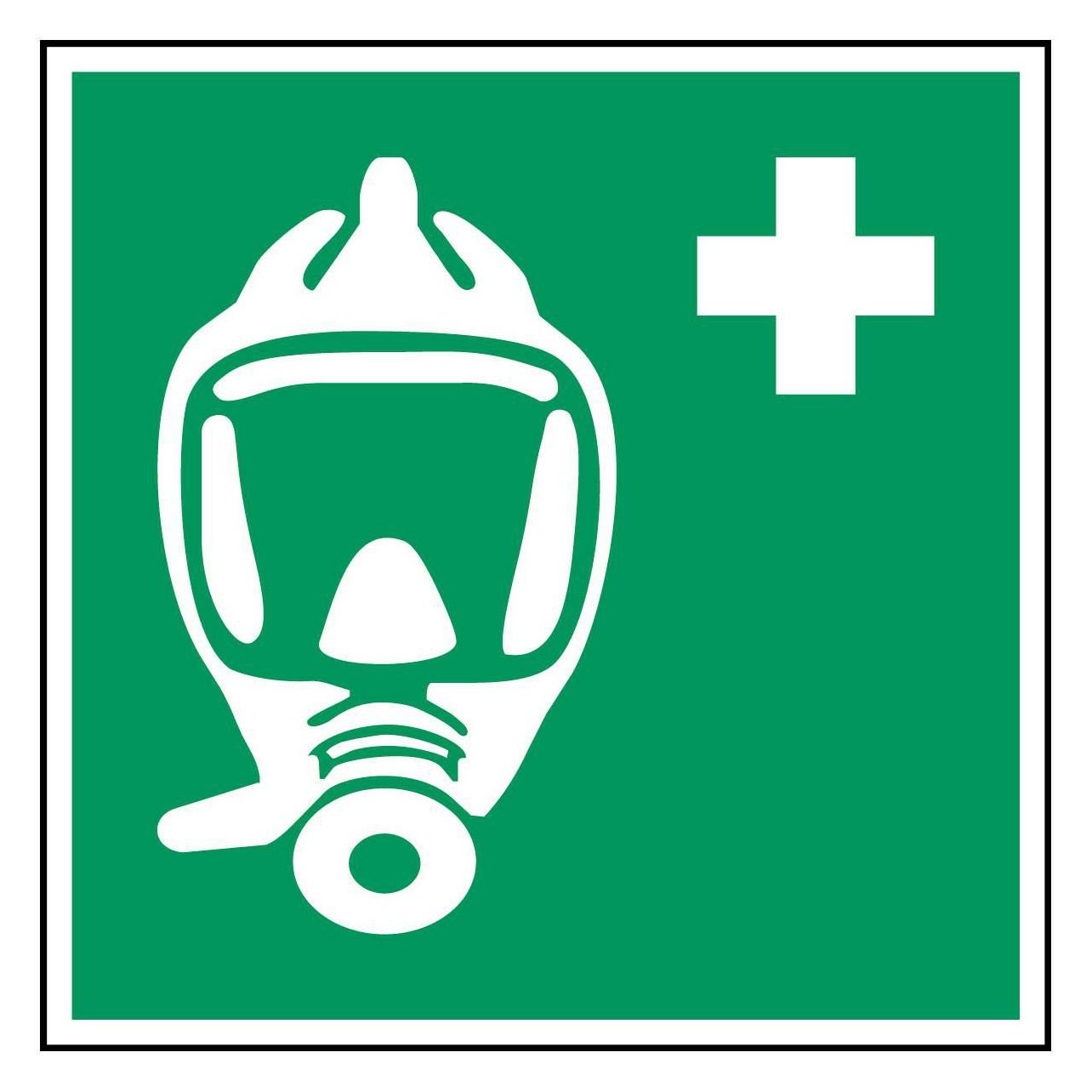 Brady ISO-Sicherheitsschild - Notfallfluchtmaske (E/E029/NT-ALU-200X200/1-B)
