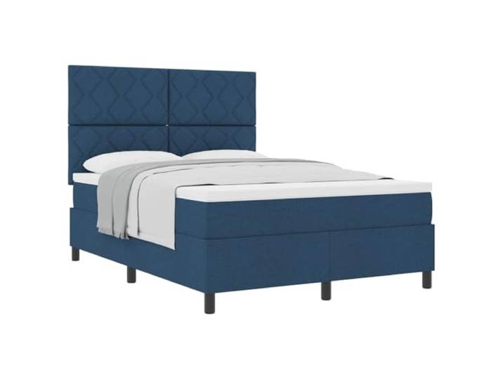 vidaXL Boxspringbett mit Kopfteil Blau 140 x 190 cm Stoff Dieses Bett hat einen modernen Look mit schicker stoffbezogener Polsterung, Der weiche Stoff sorgt für ein richtig