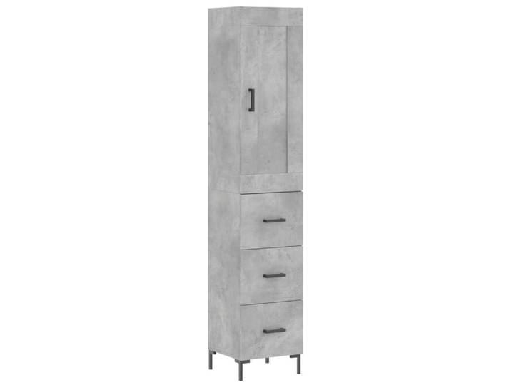 vidaXL Highboard NA Highboard Betongrau 34,5x34x180 cm Spanplatte