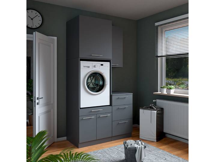Set de buanderie K 118 x 238cm Gris/Anthracite