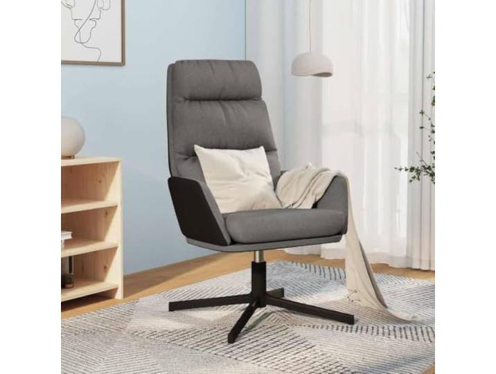 Relaxsessel Hellgrau Stoff mit Armlehnen und 360 Grad Drehfunktion Drehsessel,Stoff und Kunstleder,Metallgestell,360 Grad drehbar,Robust und stabil