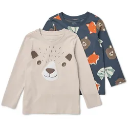 Tchibo - 2 Kinder Langarmshirts - Baby - Gr. 62/68 - dunkelblau