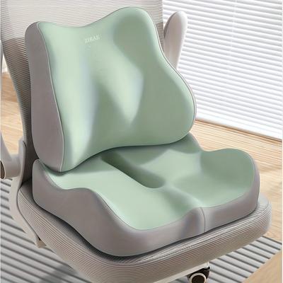 Uplifted Trends Ergonomic Memory Foam Car Seat Cushion And Lumbar Support Pillow For Back Pain Relief green